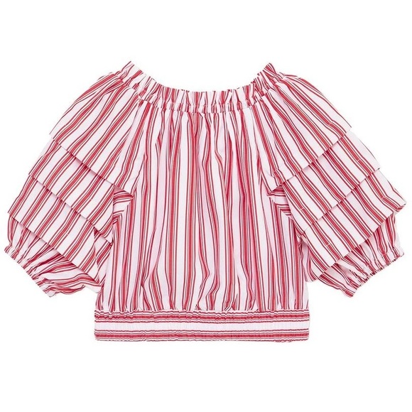 New - Habitual Jagger Ruched Sleeves Top - Picture 2 of 5